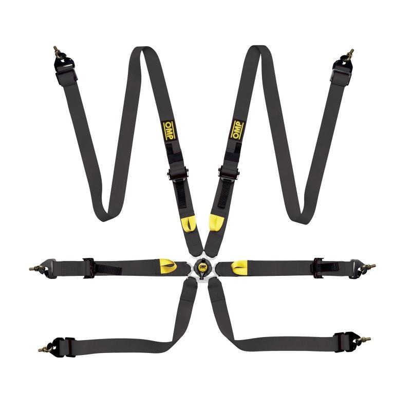 OMP Safety Harness First 2In Black | Fia 8853-2016 Pull Up – Steel Adj