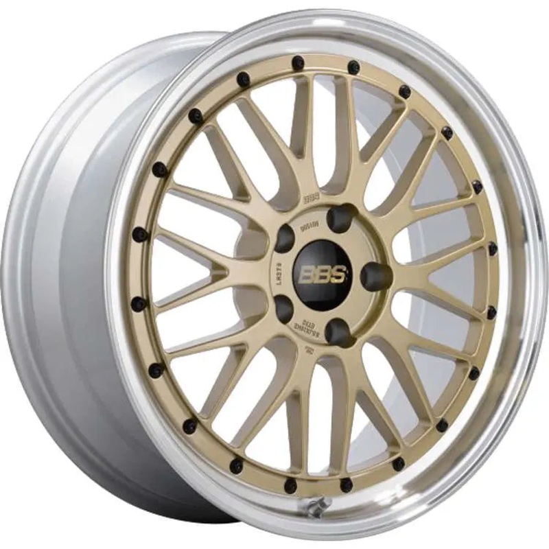 BBS LM 18×9 5×114.3 ET42 Gold Center Diamond Cut Lip Wheel – 82mm PFS/Clip Required | LM077GPK