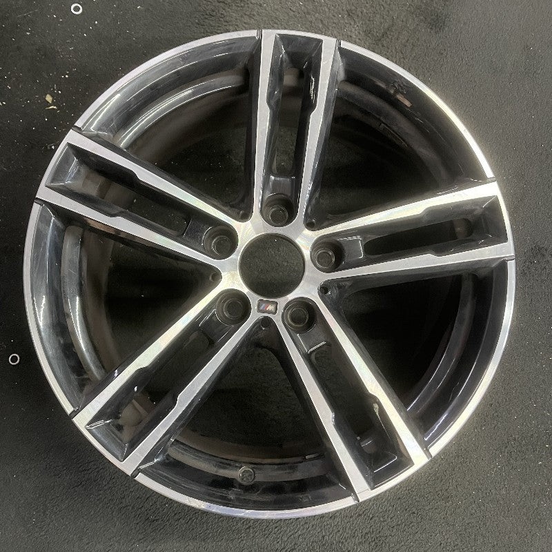 18″ BMW 230i 20 18×8 5 double spoke lugs inside spoke flat spoke narrow spoke end black w/machined Original OEM Wheel Rim
