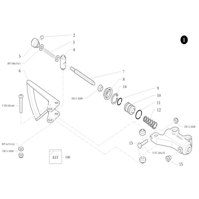 11. 40.6377.00 Birel Master Cylinder Piston O-Ring 13.95×2.62