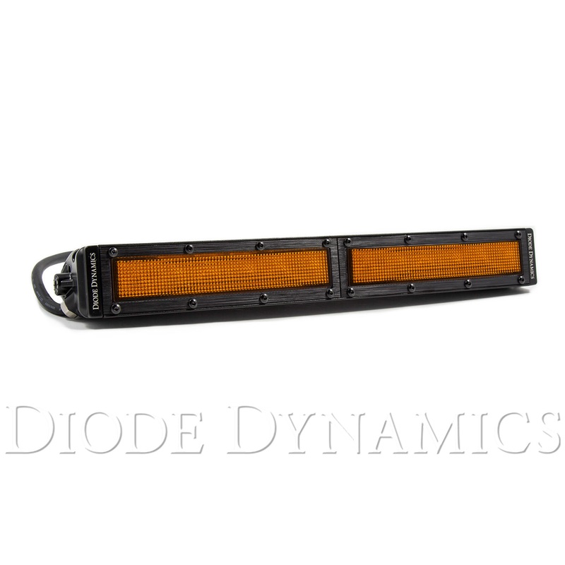 12 Inch LED Light Bar  Single Row Straight Amber Flood Each Stage Series Diode Dynamics