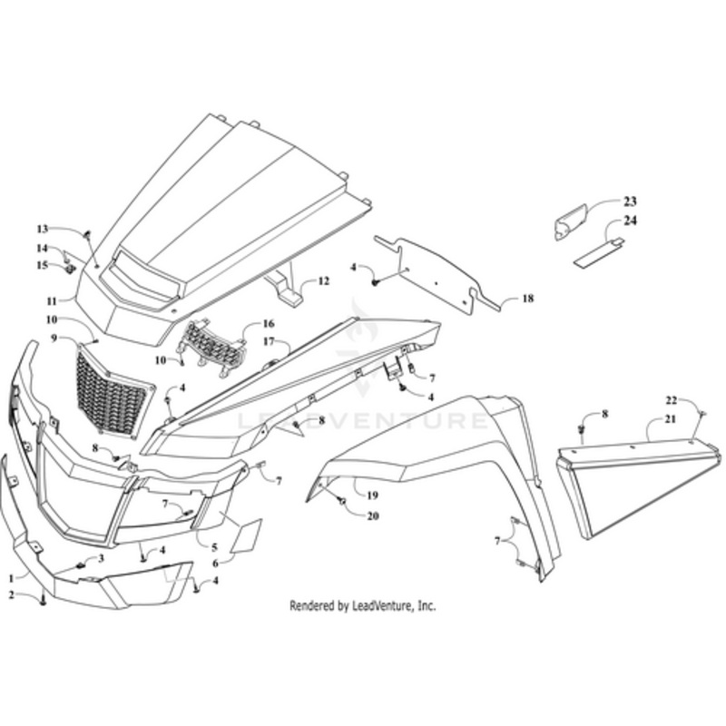 Front Fascia W/Reflector – Phantom Gray (Inc. 6) by Arctic Cat