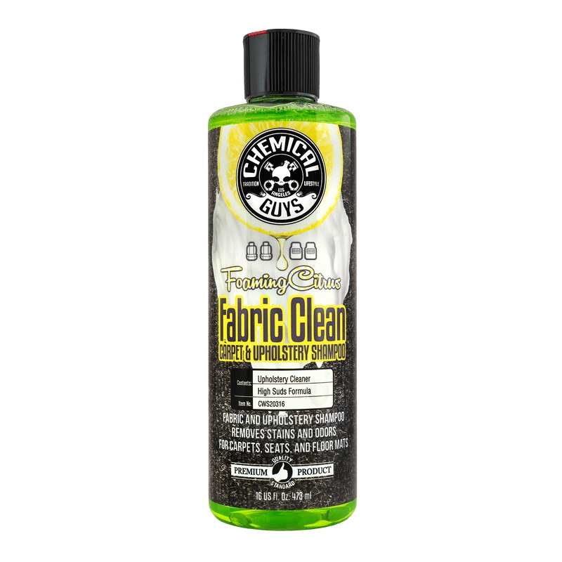 Chemical Guys Foaming Citrus Fabric Clean Carpet/Upholstery Shampoo & Odor Eliminator – 16oz
