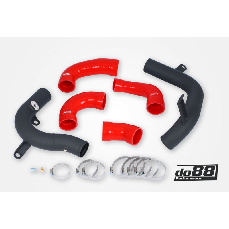 VAG 1.8 / 2.0 TSI MQB do88 IC Pressure pipes Black, Red hose, Not 7-Speed DSG