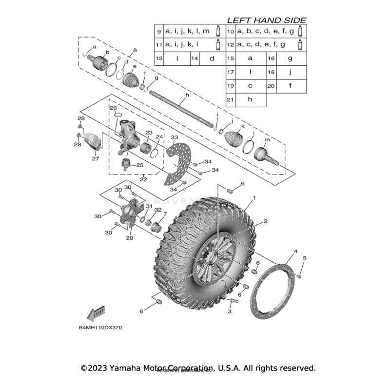 Steering Knuckle Assembly (Left) by Yamaha