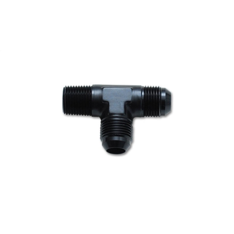 Vibrant -8AN x 3/8in NPT Flare to Pipe On Run Tee Adapter Fitting – Aluminum