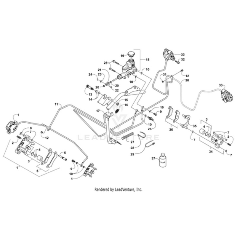 Brake Caliper-Left (Wc 4X) (Inc. 2-4 7 And 34-36) Rear Left by Arctic Cat