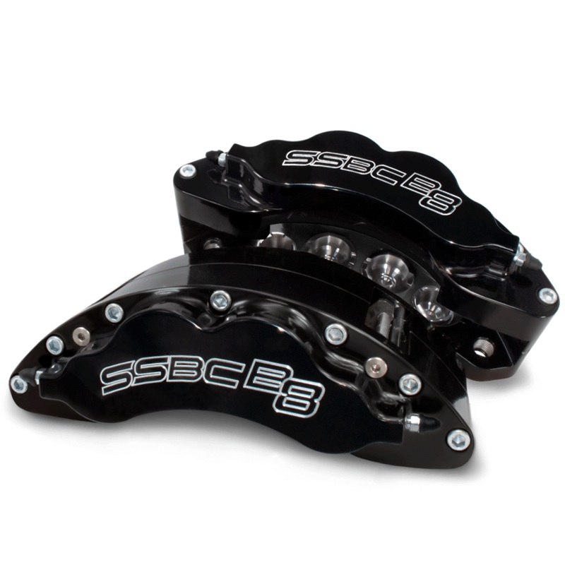 American Made B8-Barbarian 8 Piston Direct Fit Front Caliper Upgrade Kit. Black A404-20BLK
