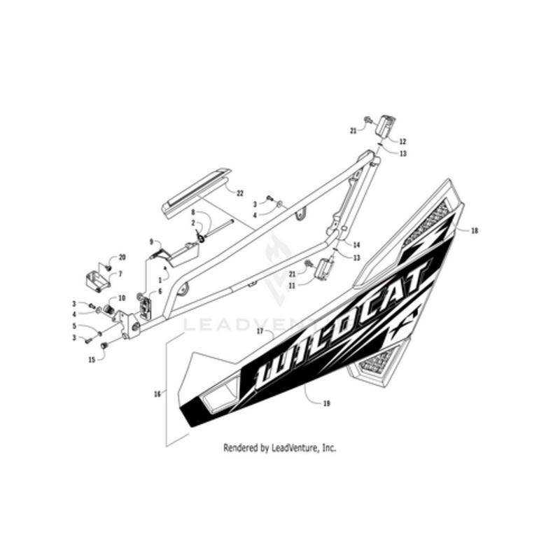 Door Decal-Upper-Right (Wildcat Xt) by Arctic Cat
