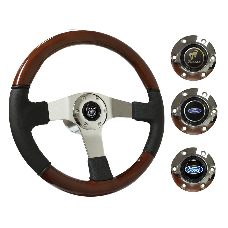 1978-91 Ford Bronco Steering Wheel Kit | Mahogany Wood – Leather | ST3019