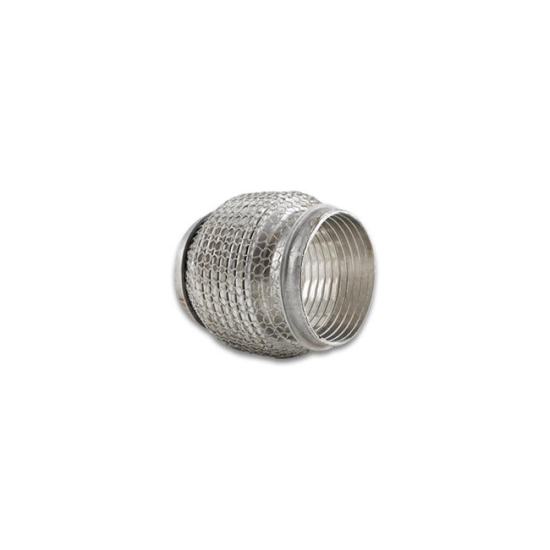 Vibrant SS Flex Coupling with Interlock Liner and Mesh Braid 3in inlet/outlet x 4in long