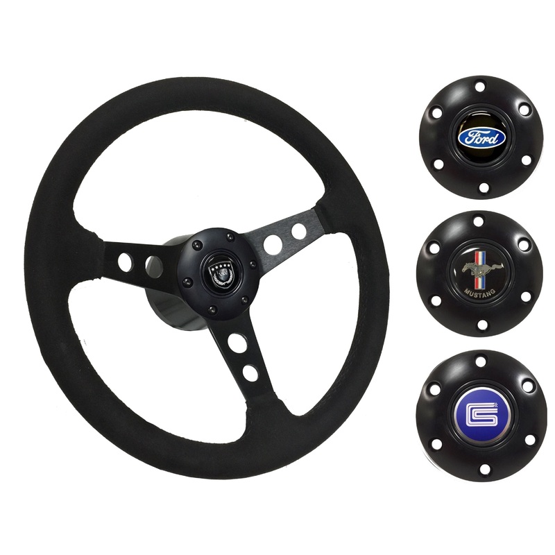1968-78 Ford Mustang Steering Wheel Kit | Black Ultralux Suede