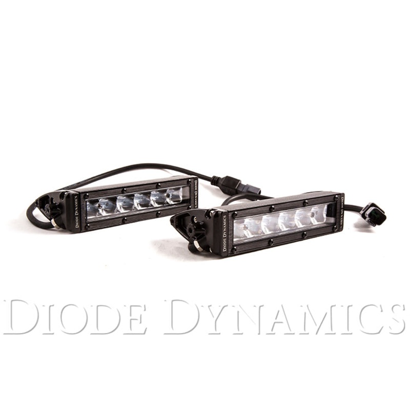 6 Inch LED Light Bar Single Row Straight SS6 White Driving Light Bar Pair Diode Dynamics