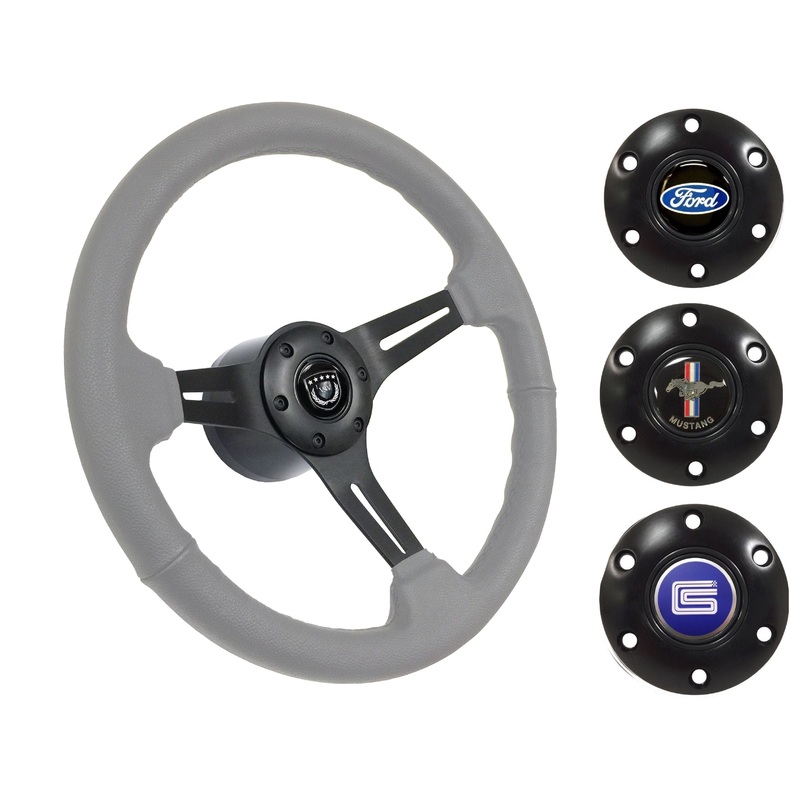 1965-67 Ford Mustang Steering Wheel Kit | Grey Leather