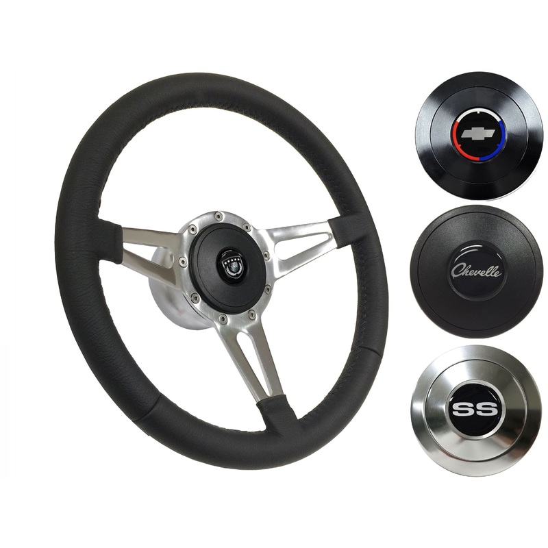 1967-68 Chevelle Steering Wheel Kit | Black Leather | ST3059