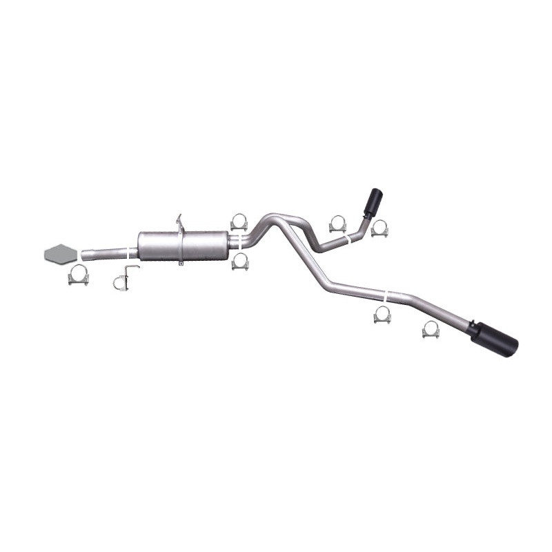 Gibson 99-04 Ford F-250 Super Duty Lariat 6.8L 2.5in Cat-Back Dual Extreme Exhaust – Black Elite