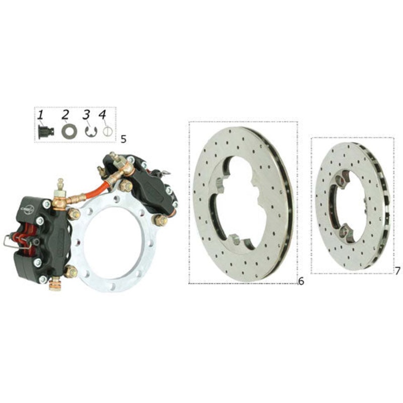 5. FK0.00372 CRG Rear Brake Disc Complete Pin Assembly, 2000up
