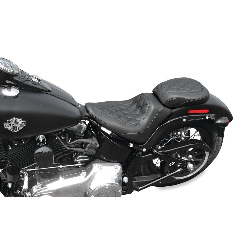 Mustang 11-13 Harley Blackline, 12-17 Slim,Slim S Wide Tripper Solo Seat Diamond Stitch – Black