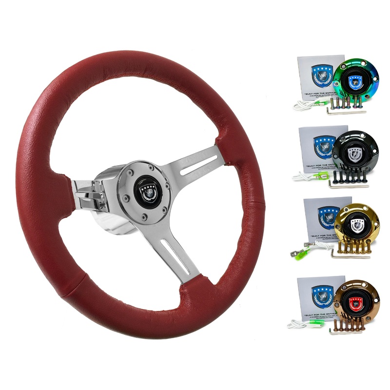 2001-17 Toyota Corolla Steering Wheel Kit | Red Leather | ST3012RED