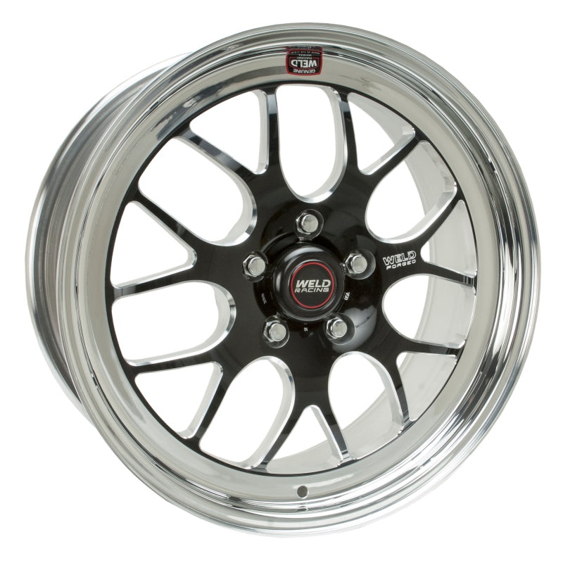 Weld S77 18×10.5 / 5×4.5 BP / 6.2in. BS Black Wheel (Medium Pad) – Non-Beadlock